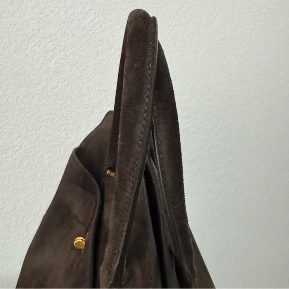 Metier London Private Eye Bag in Chocolate Suede - Picture 5 of 12